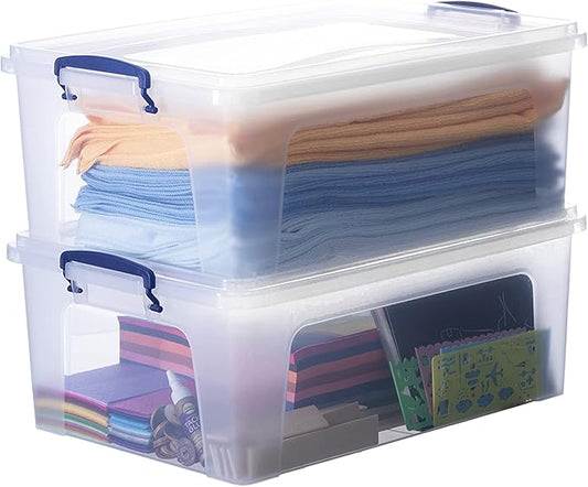 Superio Storage Bins with Lids, Stackable Totes, BPA Free, Odor Free, Organizer by Superio