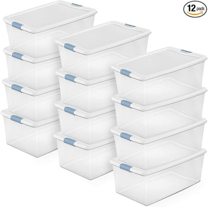 Sterilite 12-Pack Latching Box, Under Bed Storage Bins by Sterilite