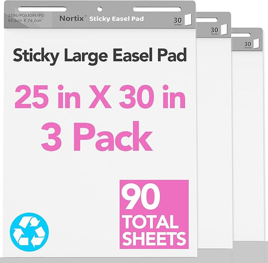 Nortix Flip Chart Paper, Sticky Easel Pads, Chart Paper by Nortix