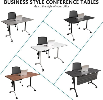Goakwwuz Conference Room Table, Folding Conference Tables, Thicken Grey Tabletop - Image 4