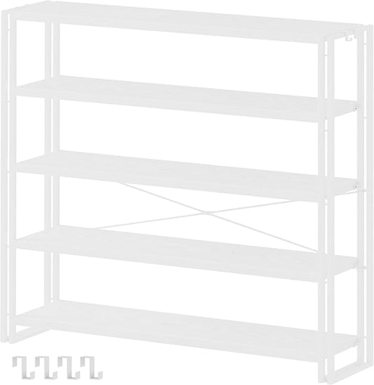 HCHQHS Bookshelf, 5-Tier Industrial Bookcase, Freestanding Tall Bookshelves by HCHQHS