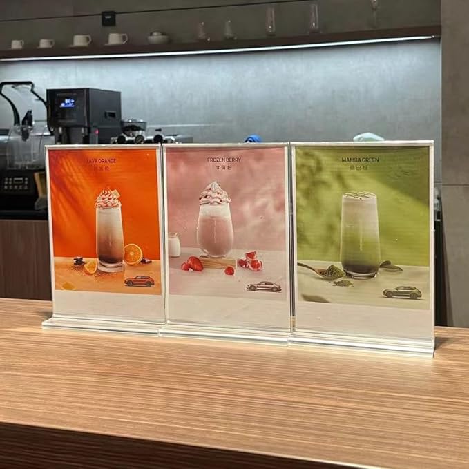 newnewshow Acrylic Sign Holder 5.5x8.5 Inch 3 Pack Vertical T Shape - Image 4