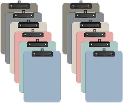 Zoenley A4 Plastic Clipboard Set of 12, Morandi Colorful 12.5 x 9 Letter Size by Unknown
