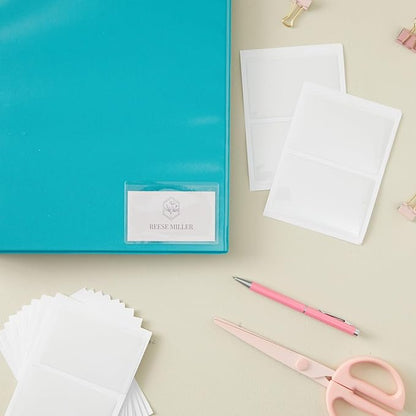 Juvale 100-Pack Clear Business Card Pockets - Image 4