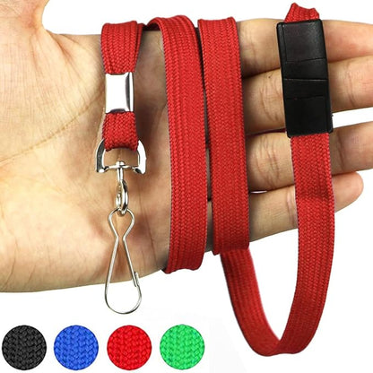 Lanyards Safety Red Lanyards Neck Flat Premium Breakaway Badge Lanyard - Image 6