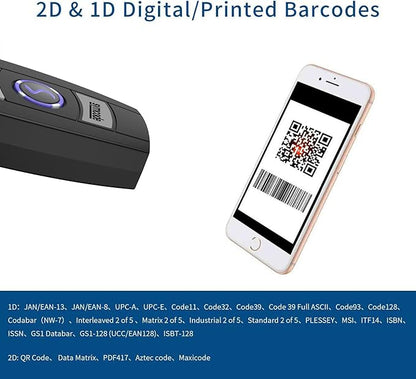 Mini 2D Portable Handheld Bluetooth Barcode Scanner Wireless 2.4G & USB Wired - Image 2
