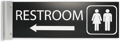 ALPHA DOG SIGNS Corridor Projecting Hallway Bathroom Sign, Left Arrow, by AlphaDog