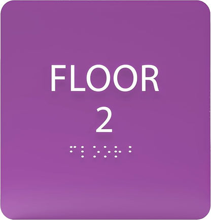Deep Violet ADA Floor 2 Sign by ADACentralSigns