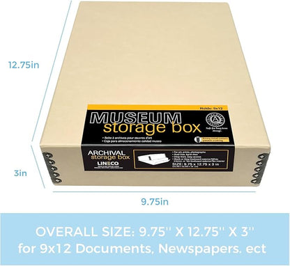 Lineco Museum Archival Storage Box, 9.75x12.75x3 in. Drop Front Design. - Image 2
