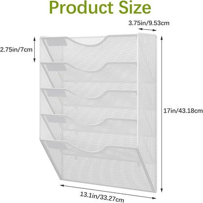 EasyPAG 5 Pocket Mesh Wall File Organizer, Hanging Paper Folder Holder - Image 7