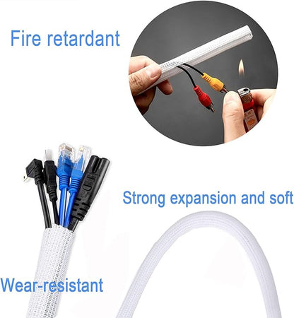 QCSIW 1/2" x 10ft Black/White Cable Sleeve - Image 3