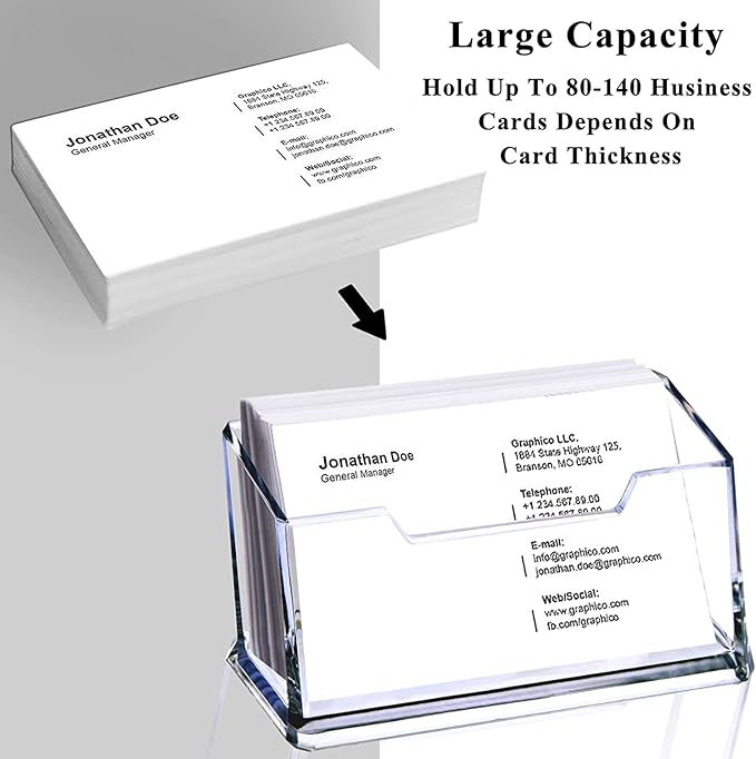 Meschett 3 Pack Clear Acrylic Business Card Holder, Name Card Organizer - Image 3