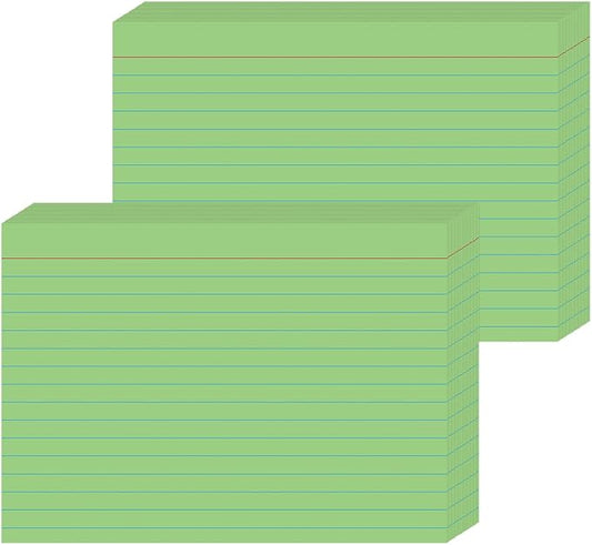 JINMIKEJI Green Ruled Index Cards 5x7 Inch by JINMIKEJI