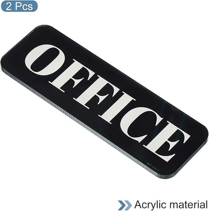 PATIKIL Office Sign, 2 Pack Acrylic 6"x2" Self Adhesive Door Sign Sticker - Image 3