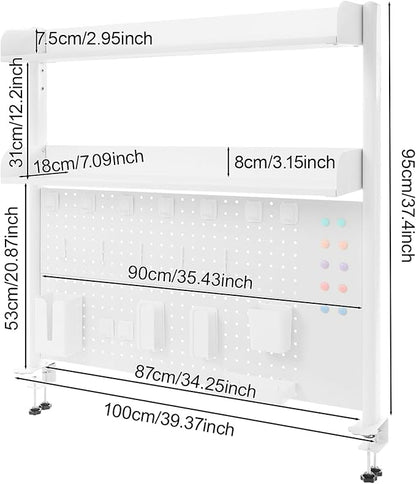 Dlinanta Clamp-On Pegboard Desk Organizer, 2-Tier Clamp On Desk Shelf - Image 8