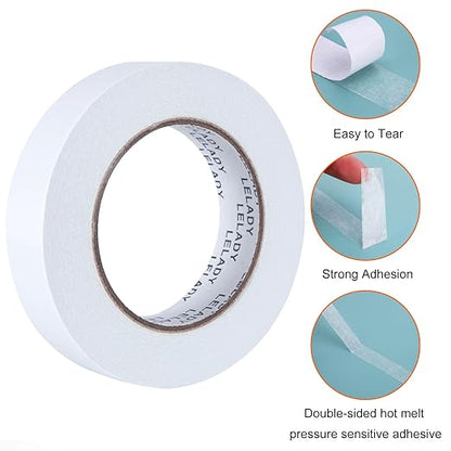 LELADY Double Sided Tape 1 Inch x 40 Yards- 2 Rolls Double-Sided Adhesive - Image 8
