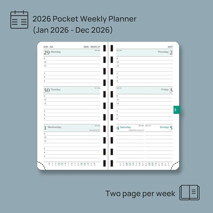POPRUN 2026 Pocket Planner Weekly and Monthly Calendar - Image 3