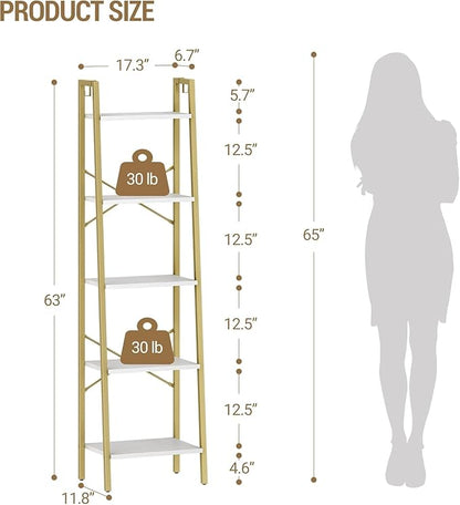 Hzuaneri Ladder Shelf, Bookshelf Bookcase, Freestanding Corner Storage Shelve - Image 2