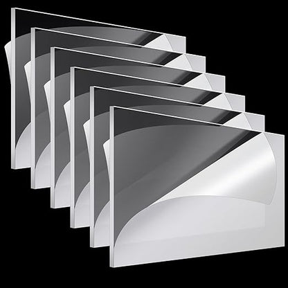 Roowest 6 Pcs 29 x 59 Inch, 1 mm Thick Clear Acrylic Sheets Plastic Panels by Roowest