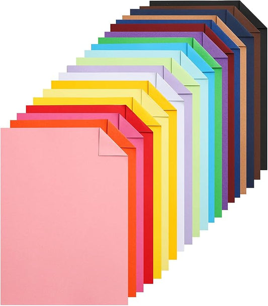 Silunkia 100 Sheets Colors Cardstock Craft Paper, 20 Assorted Colors 75lb Art by Silunkia