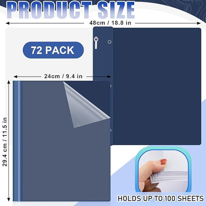 Teling 72 Pack Clear Front Report Covers Bulk Business Report Covers Plastic - Image 2