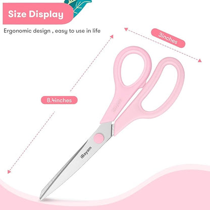 Scissors, iBayam 8" All Purpose Scissors Bulk 3-Pack, Ultra Sharp 2.5mm Thick - Image 5