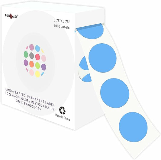 PARLAIM 3/4 Inch Roll Color Coding Labels, 1000 per Roll Round Permanent by PARLAIM