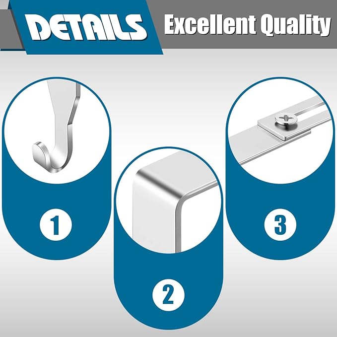 Amylove 8 Pcs Adjustable Cubicle Hanger Universal Partition Metal Cubicle Hooks - Image 4