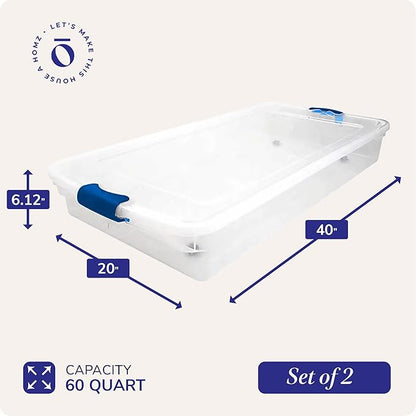 HOMZ 2-Pack Under Bed Storage, 60 Quart, and Towels - Image 4