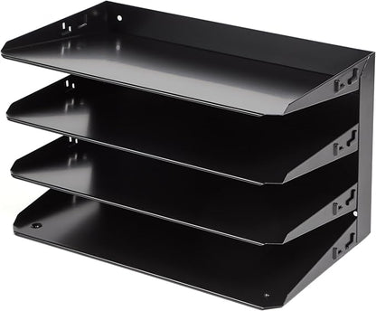 Huron Desktop Horizontal 4-Slot Legal File Binder Organizer Storage Letter Tray - Image 4