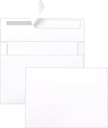 Silunkia 100 Packs White Single Panel Blank Cards and Envelopes 5 x 7 Heavy by Silunkia