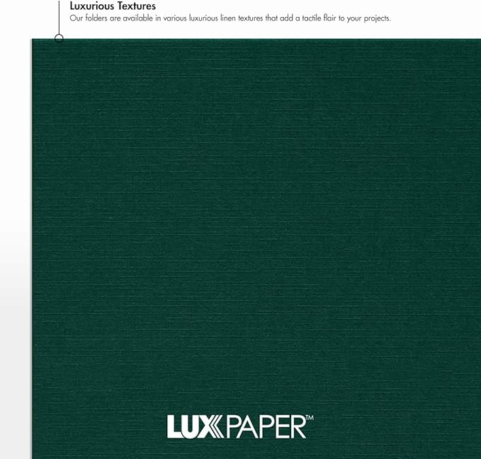 LUXPaper 9.5" x 12" Certificate Holders | Green Linen | 100lb. Cover | 250 Qty - Image 6