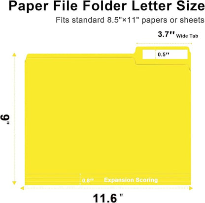 File Folder, RAZCC 150 Pack 1/3 Cut Tab File Folders Letter Size, Folders - Image 2