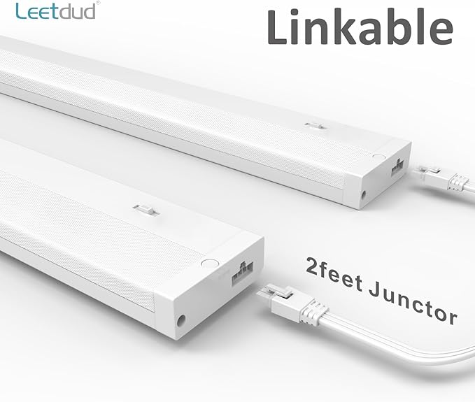 Leetdud LED Under Cabinet Lighting Hardwired or Plug in, 24 Inch 12W, Dimmable - Image 4