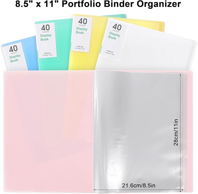 Phyxin 20-Pocket Portfolio Binder Organizer, Binder Sheet Protectors 8.5" x 11" - Image 3