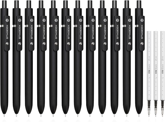 STAGEEK Black Gel Pens, Quick Dry Black Ink Pens by STAGEEK