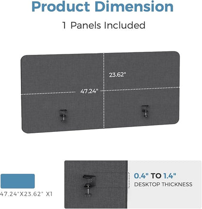 MORDEER 47.2" Privacy Desk Divider Panel, Acoustic Divider Panels - Image 2