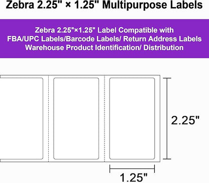 12 Rolls 12000 Labels 2.25" x 1.25" Direct Thermal Labels - Image 3