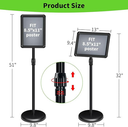 INNOVSIGN 6Packs Adjustable Pedestal Sign Holder Stand 8.5''x11'', Floor - Image 6