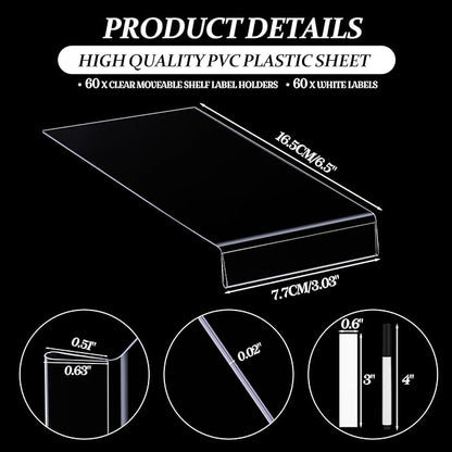 Containlol 60 Sets Moveable Shelf Label Display Holders - Image 2