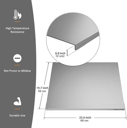 KORVOS 304 Stainless Steel Cutting Board, 23.6" x 19.6" Large Size Stainless - Image 2