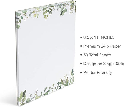 Leaf Theme Paper Stationery, 50 Sheets, Elegant Writing Paper, Pretty - Image 3