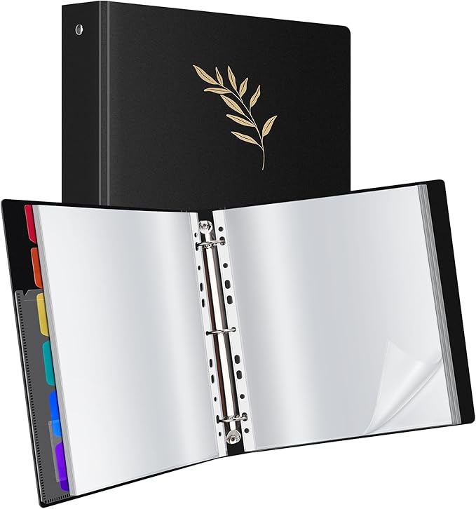 Uquelic 80-Pocket Binder with Plastic Sleeves by Uquelic