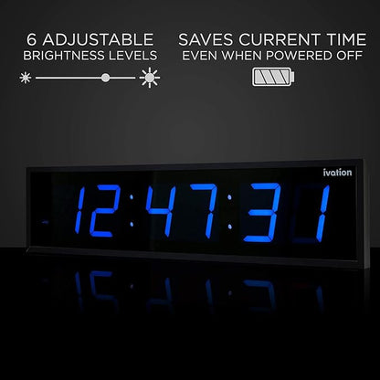 Ivation Huge Oversized 48" Large Digital LED Clock | Big Digital Clock - Image 5