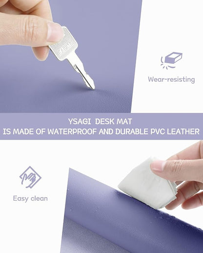 YSAGi Non-Slip Leather Desk Pad, Waterproof Laptop Computer Desk Keyboard Mat - Image 5