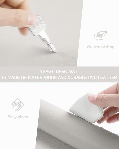 YSAGi Non-Slip Leather Desk Pad, Waterproof Laptop Computer Desk Keyboard Mat - Image 4