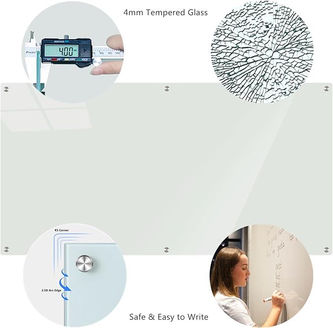 Large Glass Dry Erase Board, 96 x 48 Inches Magnetic Glass Whiteboard - Image 3