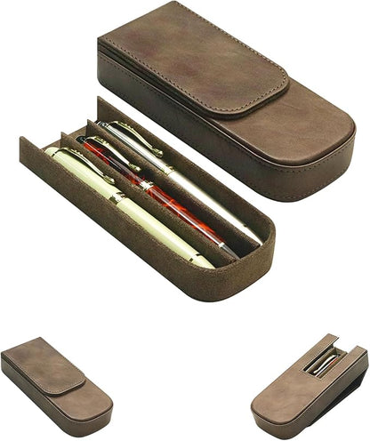 MIVLXLX Leather Triple Pen Case Pencil Pouch Holder by MIVLXLX