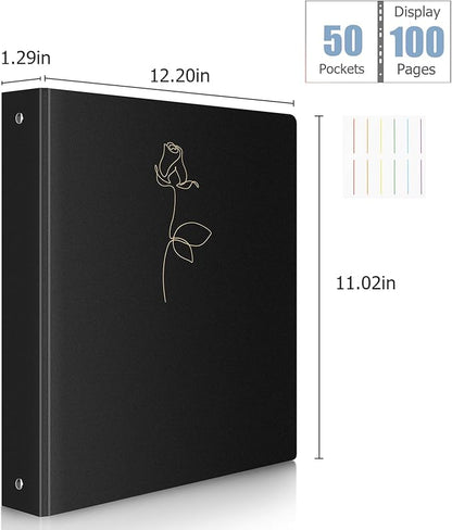Uquelic 50-Pocket Binder with Plastic Sleeves - Image 4