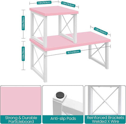 ELITEROO Desktop Shelf, 2 Tier Independent Stackable Desk Stand, Adjustable - Image 3